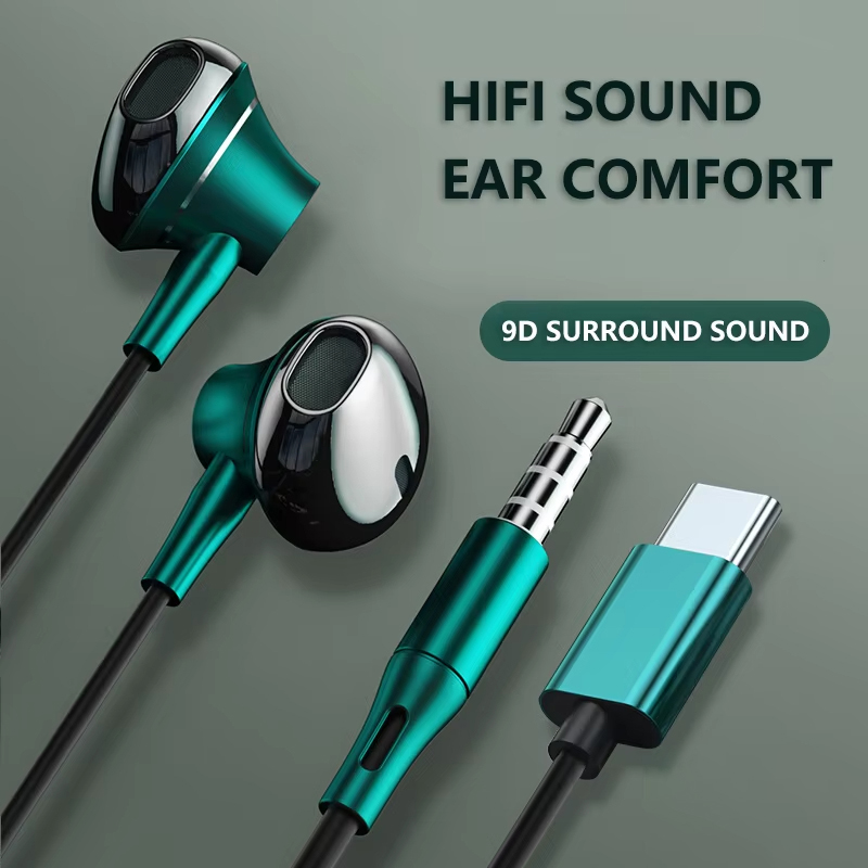 Audiophile Headphone Wired - 9D Bass Stereo Type C and