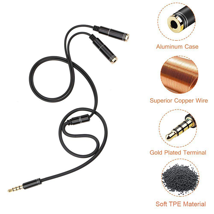 3.5mm Mic Y Mobile Audio Split - Earphone Splitter Jack 评论和价格