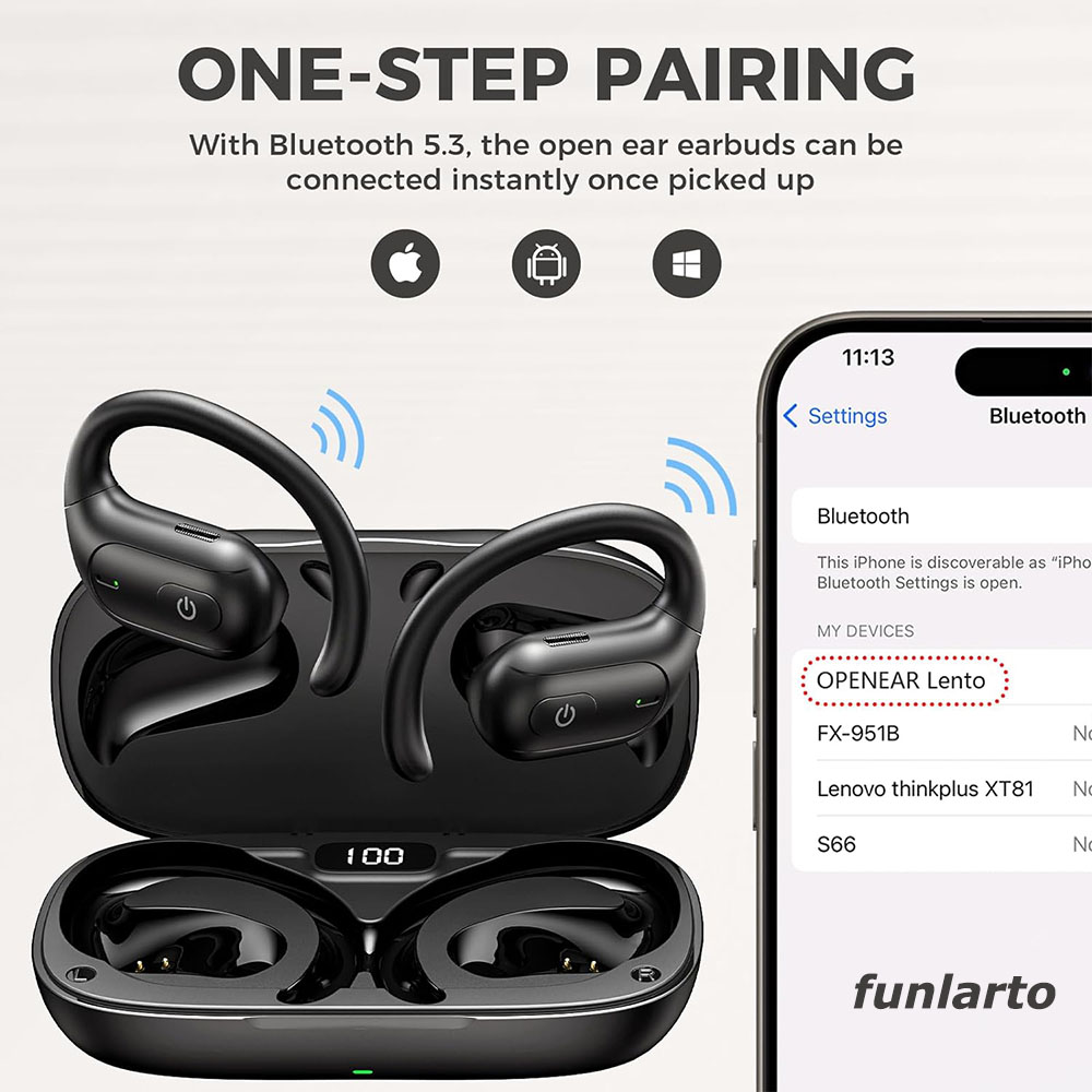 Open-Ear Wireless Running Head - Sports Earphone Hook 评论和价格